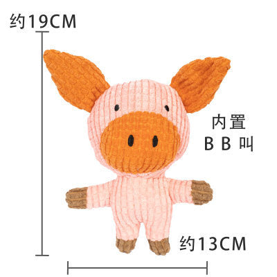 Plush French Bulldog Chew Toy with Sound for Pets