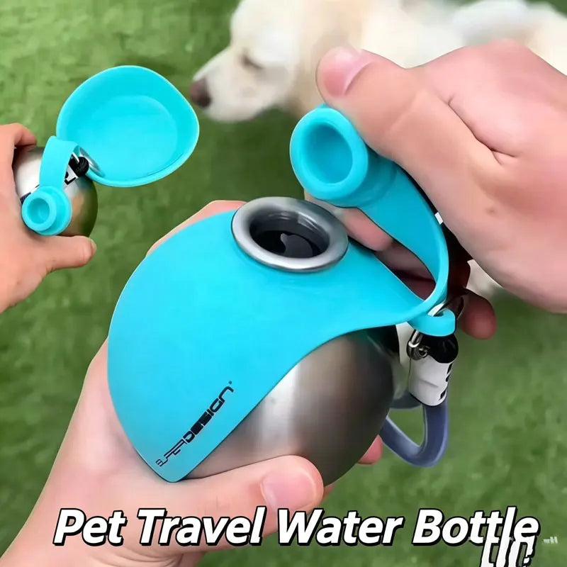 Pet Supplies: Portable Water Dispenser for Dogs Going Out, 304 Stainless Steel Hook, Spherical Reversible Folding Water Dispense