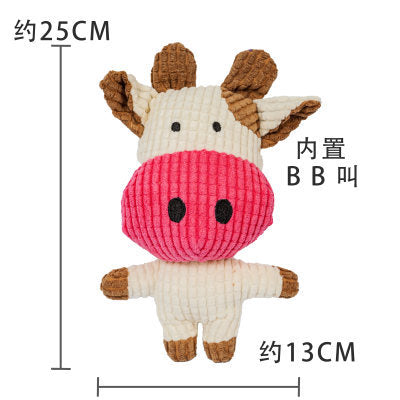 Plush French Bulldog Chew Toy with Sound for Pets